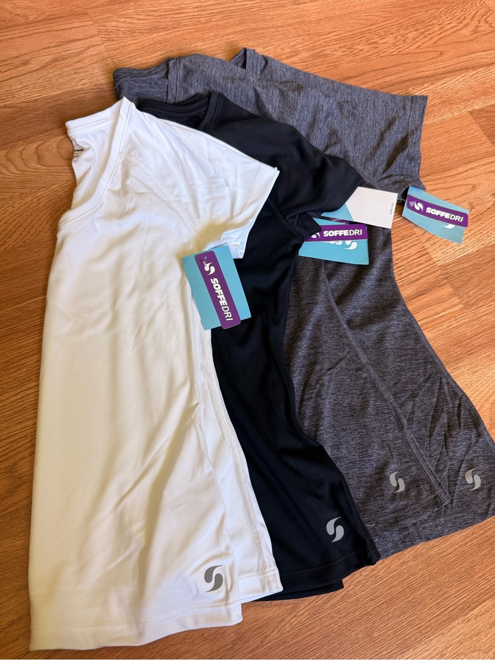 4PC SoffeDRI Athletic tee White, Black & Charcoal XS S XL Resellers Lot